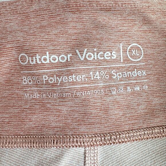 Outdoor Voices Womens Colorblock Leggings Size XL Active Stretch Orange Shebert - Picture 2 of 6